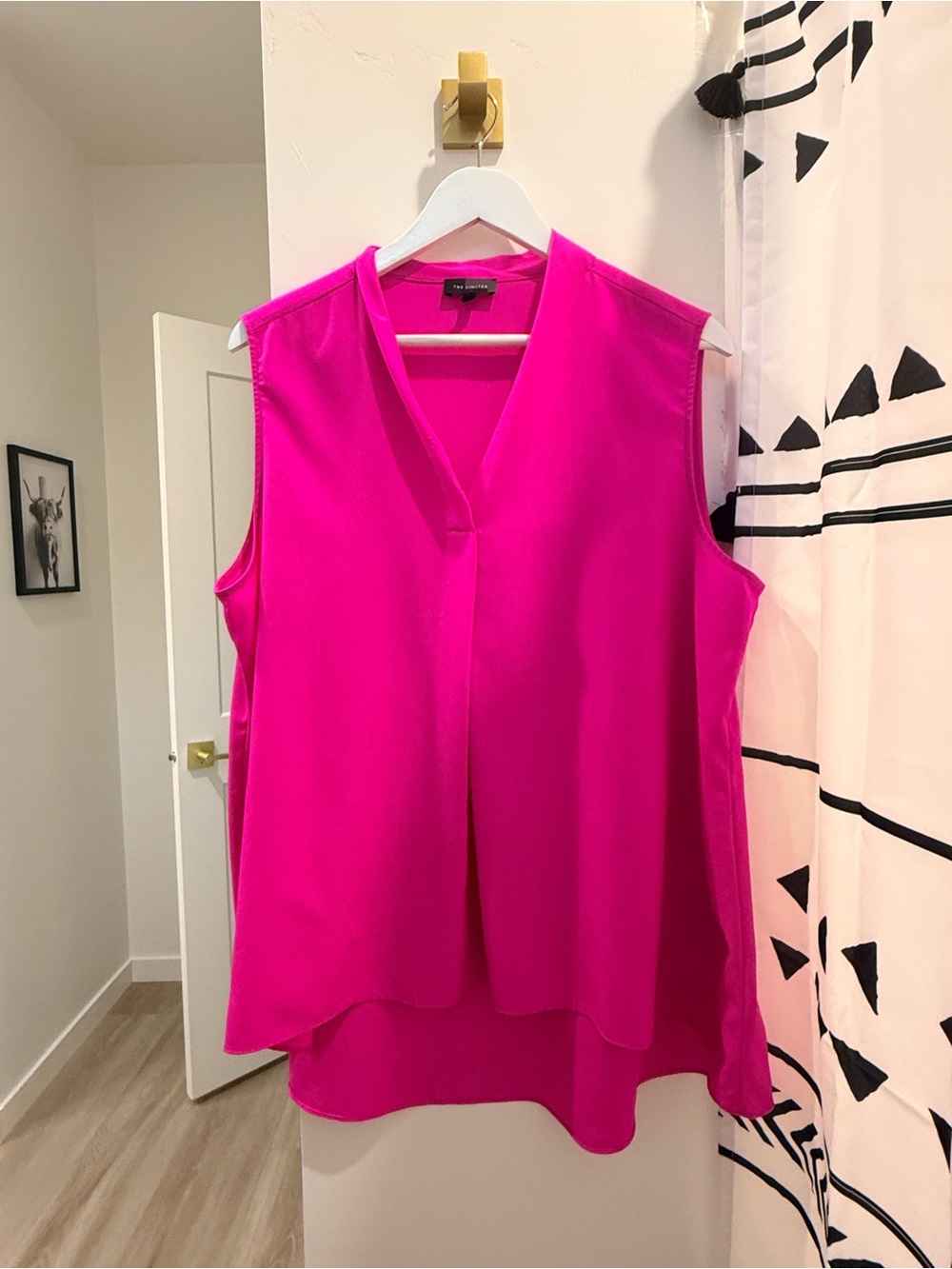 The Limited XL Hot Pink Sleeveless V-Neck Blouse